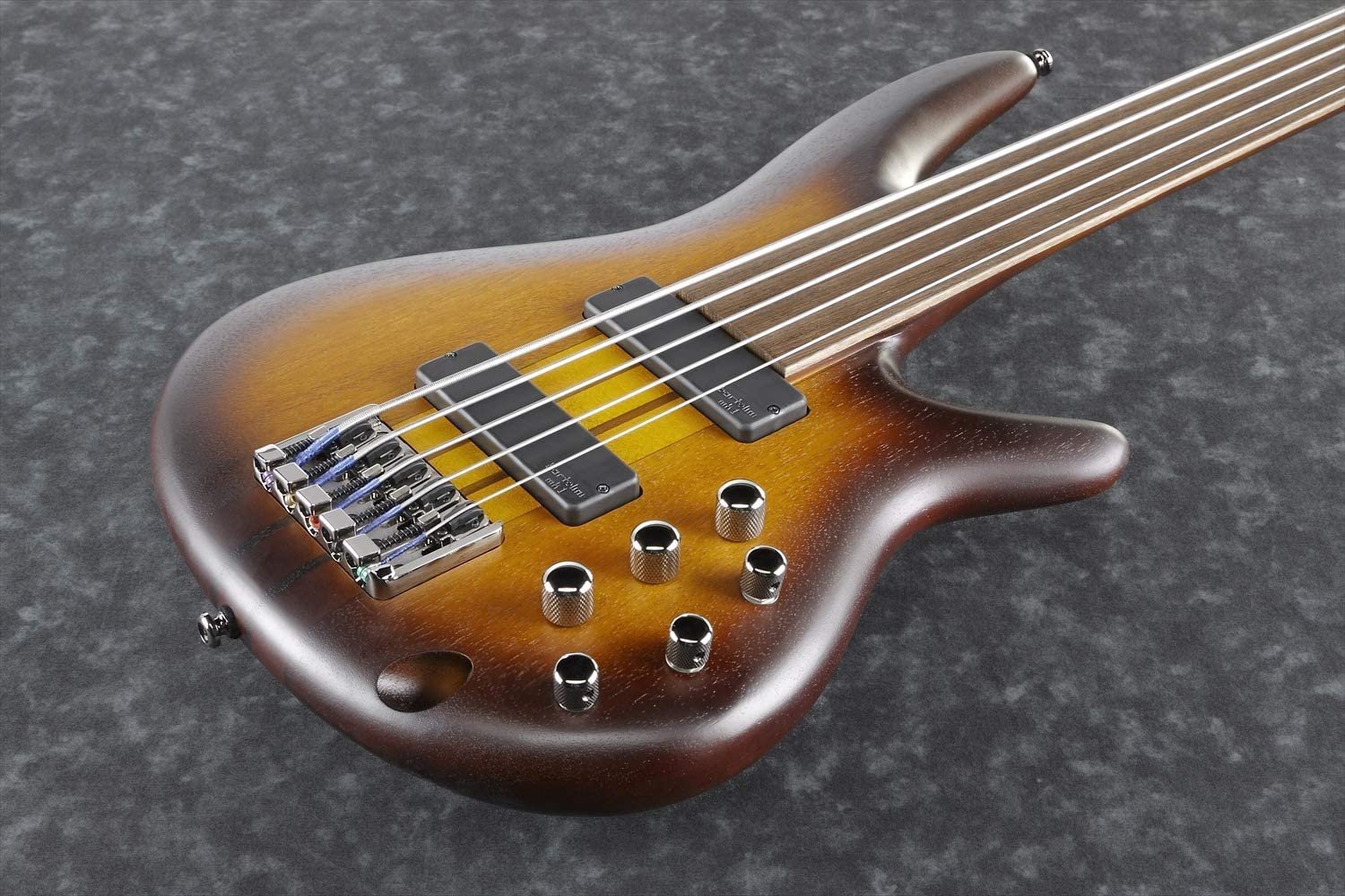 Ibanez SRF705 Portamento 5-String Fretless Electric Bass Flat Brown Burst Rosewood Fretboard