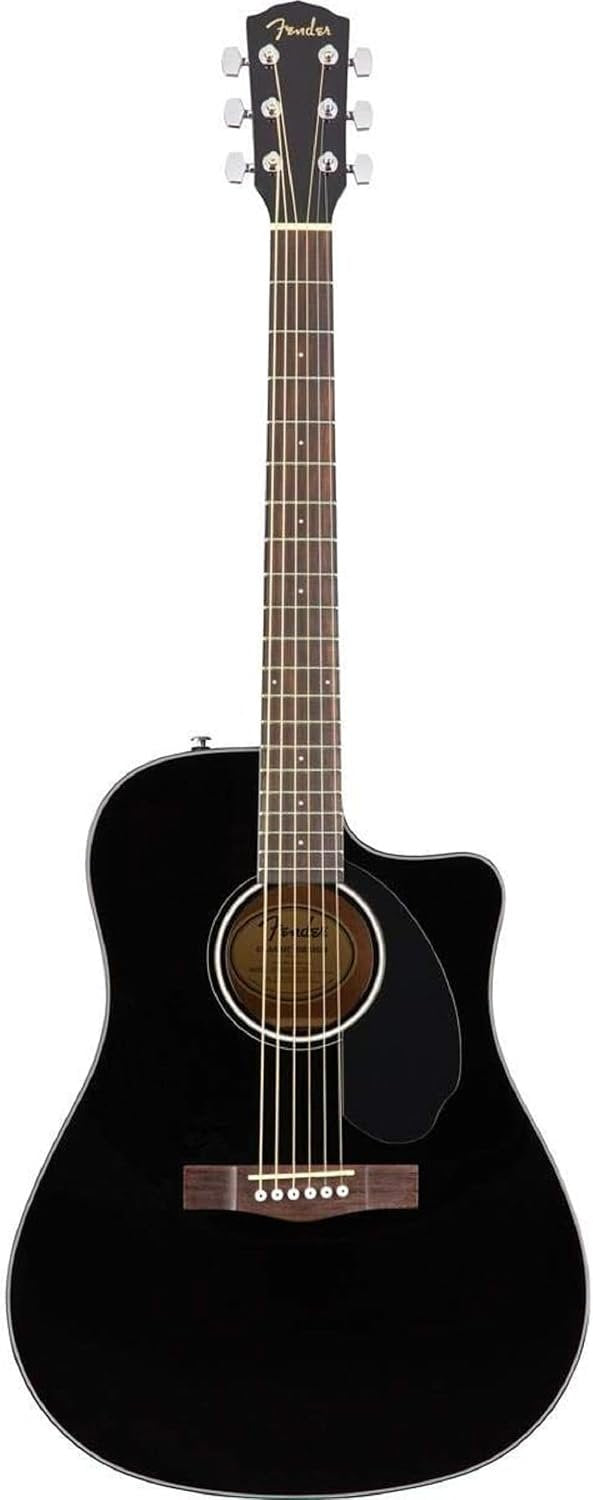 Fender CD-60SCE Dreadnought Cutaway Acoustic Electric Guitar, Fishman Pickup and Preamp System, Black