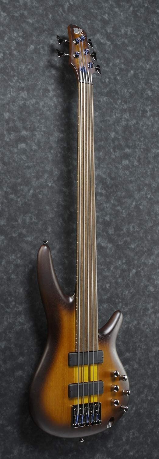 Ibanez SRF705 Portamento 5-String Fretless Electric Bass Flat Brown Burst Rosewood Fretboard