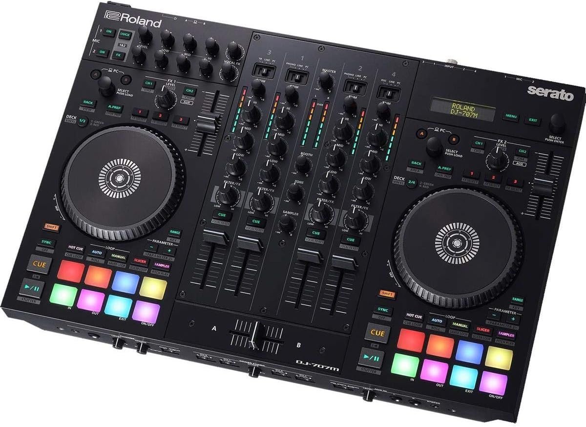 Roland DJ-707M Four-Channel, Four-Deck Serato DJ Controller