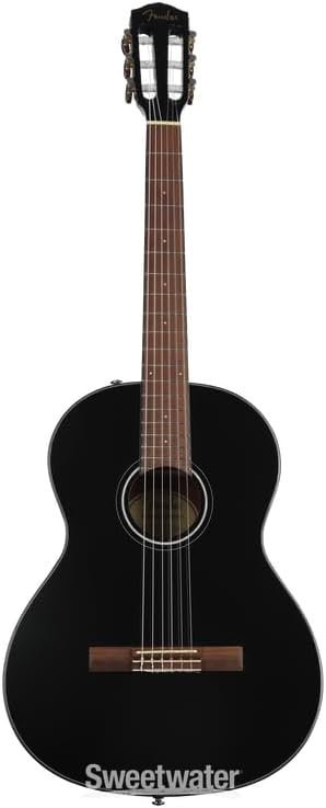 Fender CN-60S Concert Nylon String Acoustic Guitar, Black