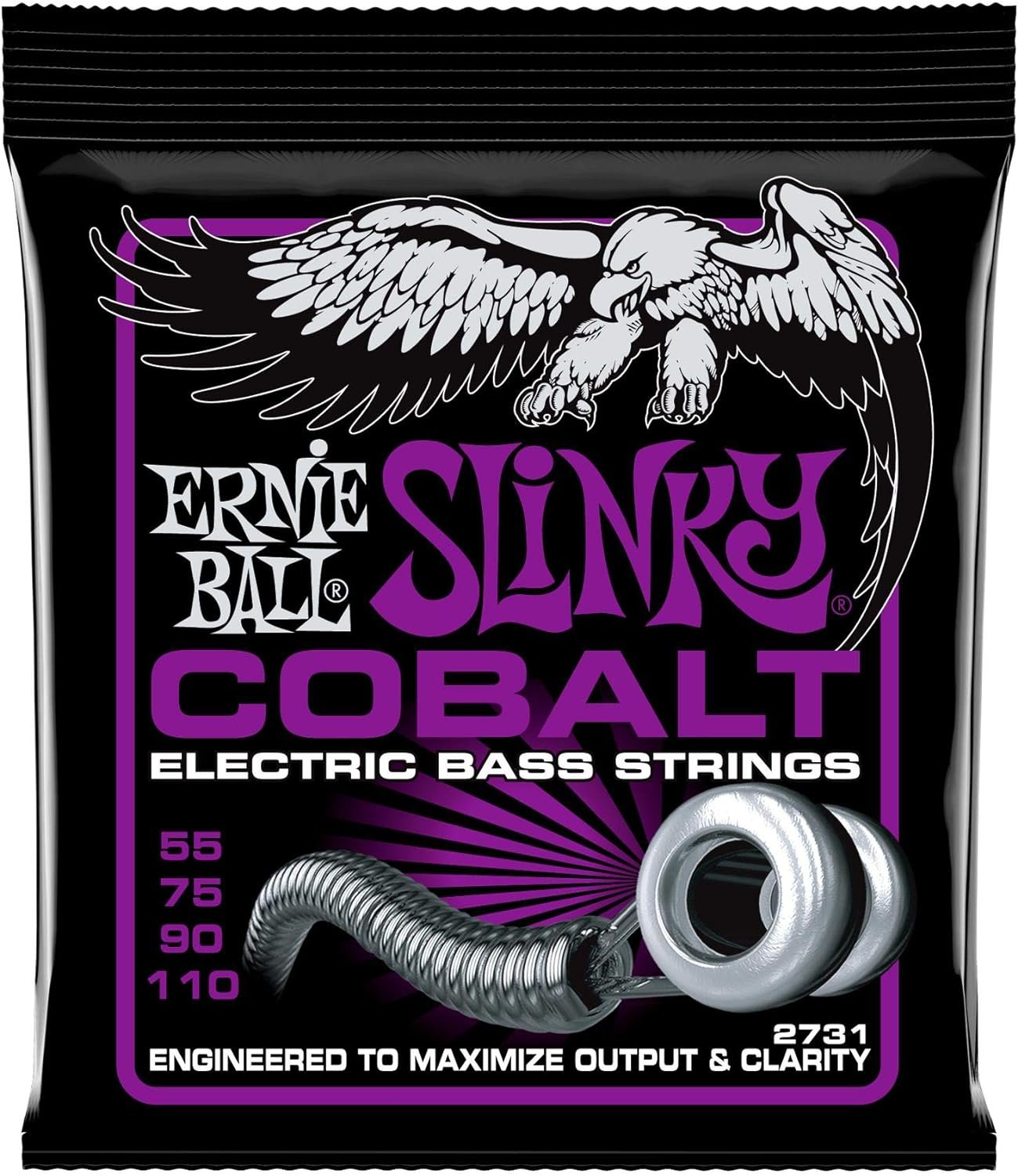 Ernie Ball Power Slinky Cobalt Electric Bass Strings 55-110 Gauge
