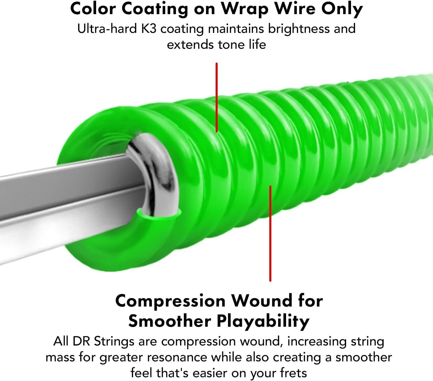DR Strings HI-DEF NEON - Multi-Color Silver Plated/Nickel Plated Electric Guitar Strings, 10-46