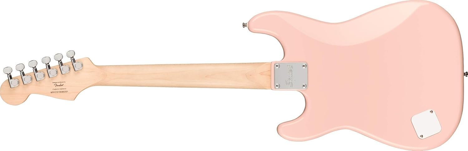 Squier Mini Stratocaster Electric Guitar, Shell Pink, Laurel Fingerboard