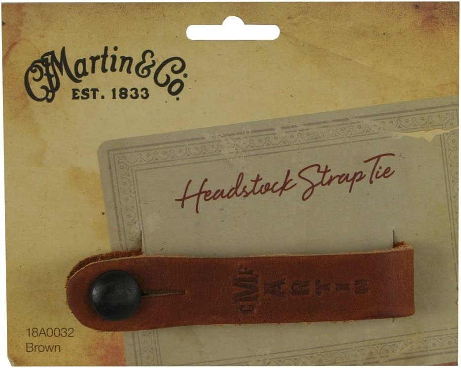 C.F. Martin & Co 18A0032 Guitar Leather Head Stock Strap Tie, Brown