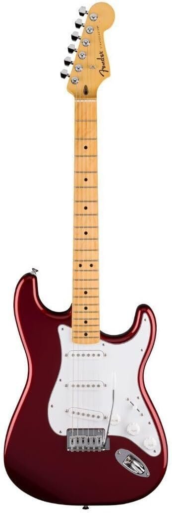 Fender Standard Series Stratocaster, Electric Guitar, with 2-Year Warranty, Modern "C" Shaped Neck, Laurel Fingerboard, White Pickguard, Candy Cola