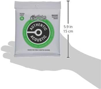 Martin Authentic Acoustic® Marquis® Silked Guitar Strings – Phosphor Bronze, Extra Light Gauge | Warm, Balanced Tone with Bridge Protection | Silk-Wrapped Ball Ends