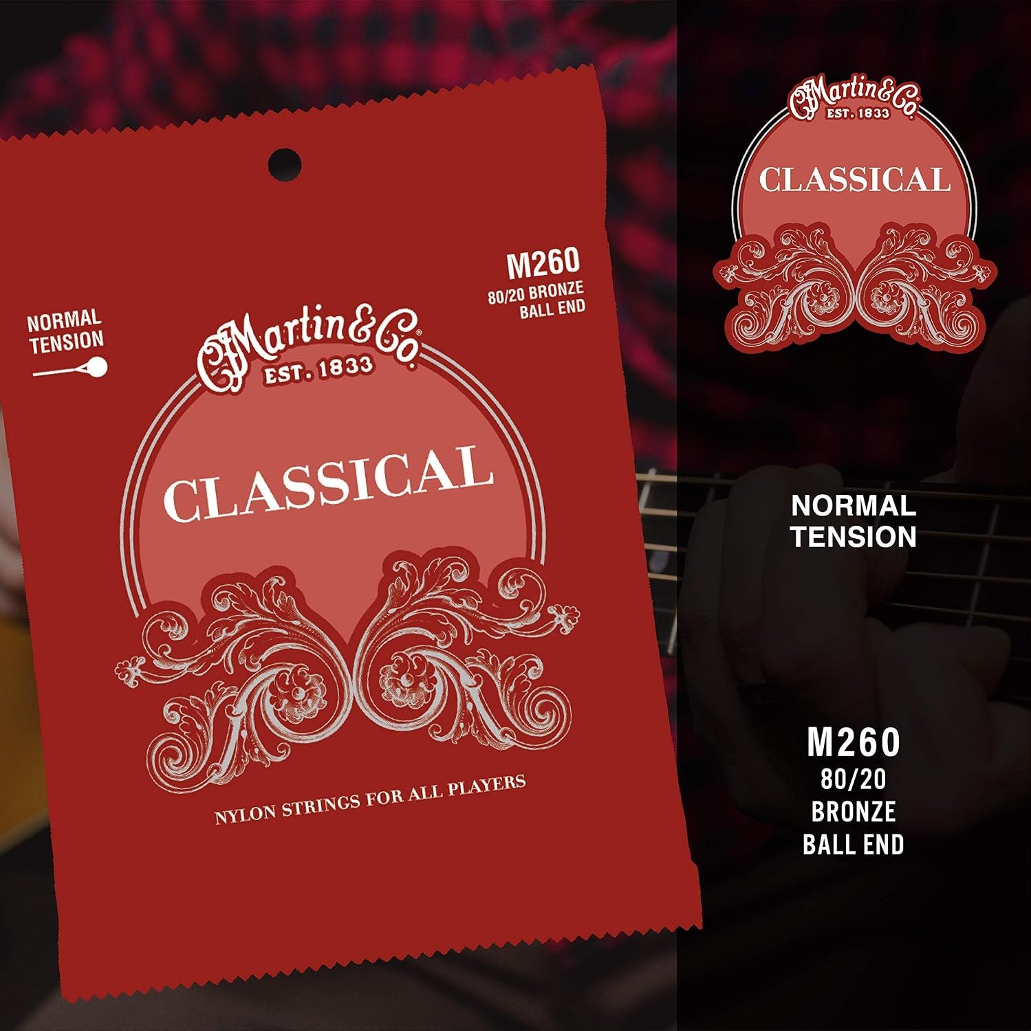 MARTIN Classical Guitar Strings (M260), 80/20 Bronze