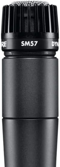 Shure SM57 Cardioid Dynamic Instrument Microphone with Pneumatic Shock Mount, A25D Mic Clip, Storage Bag, 3-pin XLR Connector, No Cable Included (SM57-LC)