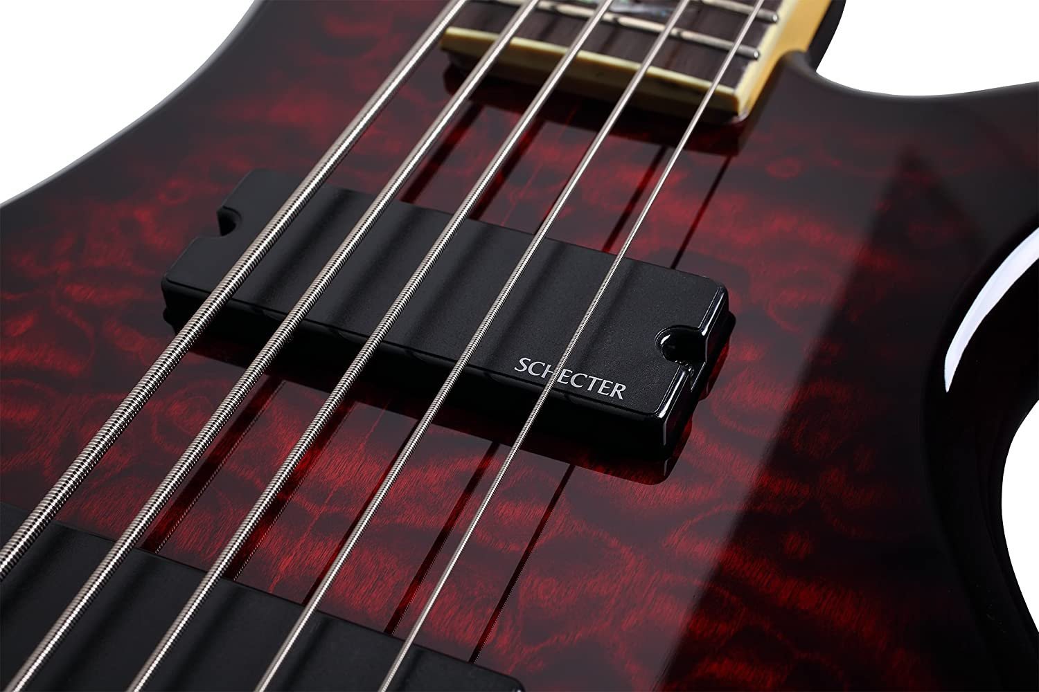Schecter Stiletto Extreme-5 Bass Guitar, Black Cherry
