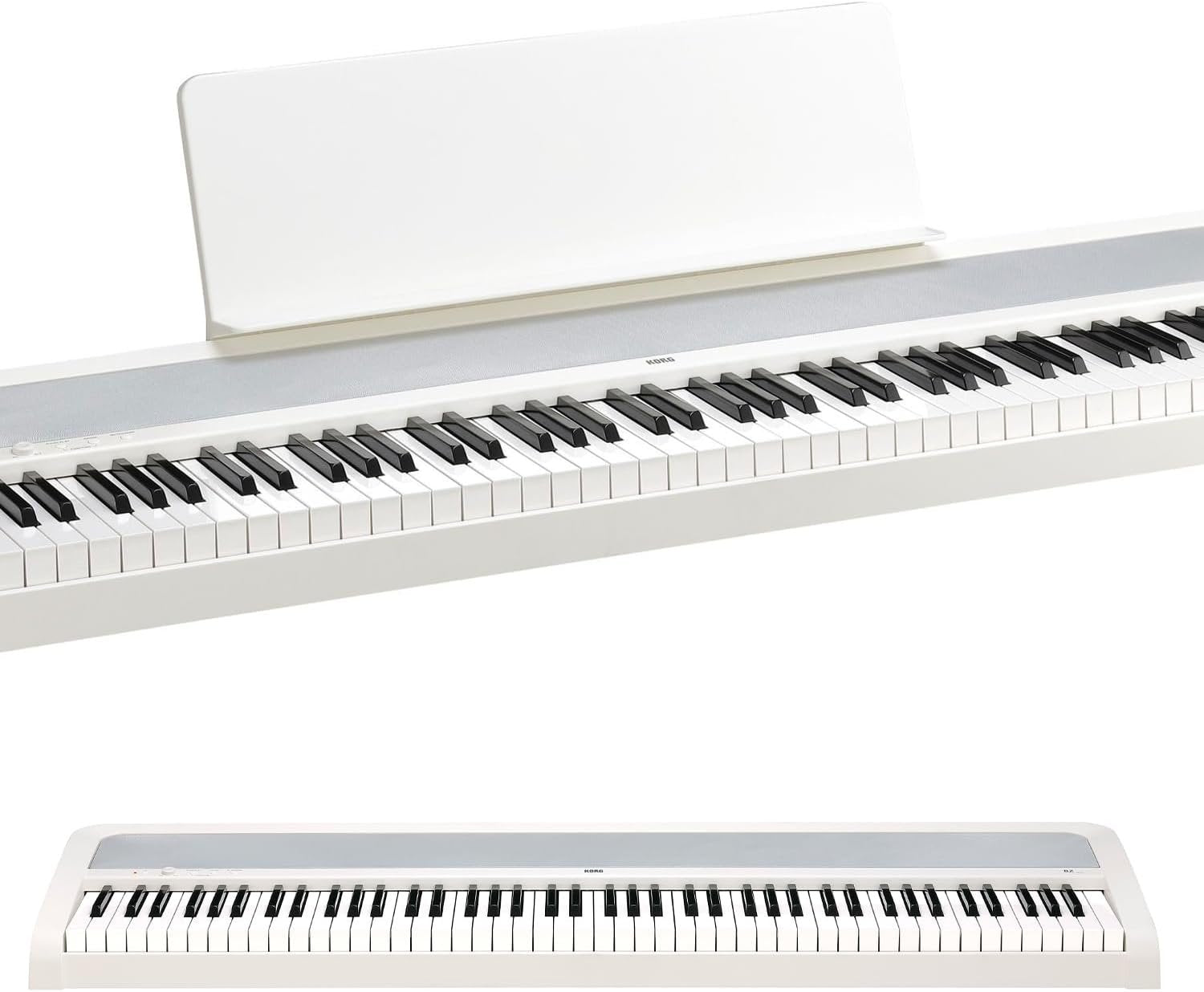 KORG B2 Portable Digital Piano with 88-Key Full Size Weighted Keyboard, Built-in Speakers, Music Stand, Sustain Pedal, and Power Supply (B2WH)