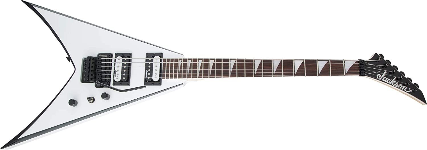 Jackson JS Series King V JS32, Amaranth Fingerboard, White with Black Bevels Electric Guitar