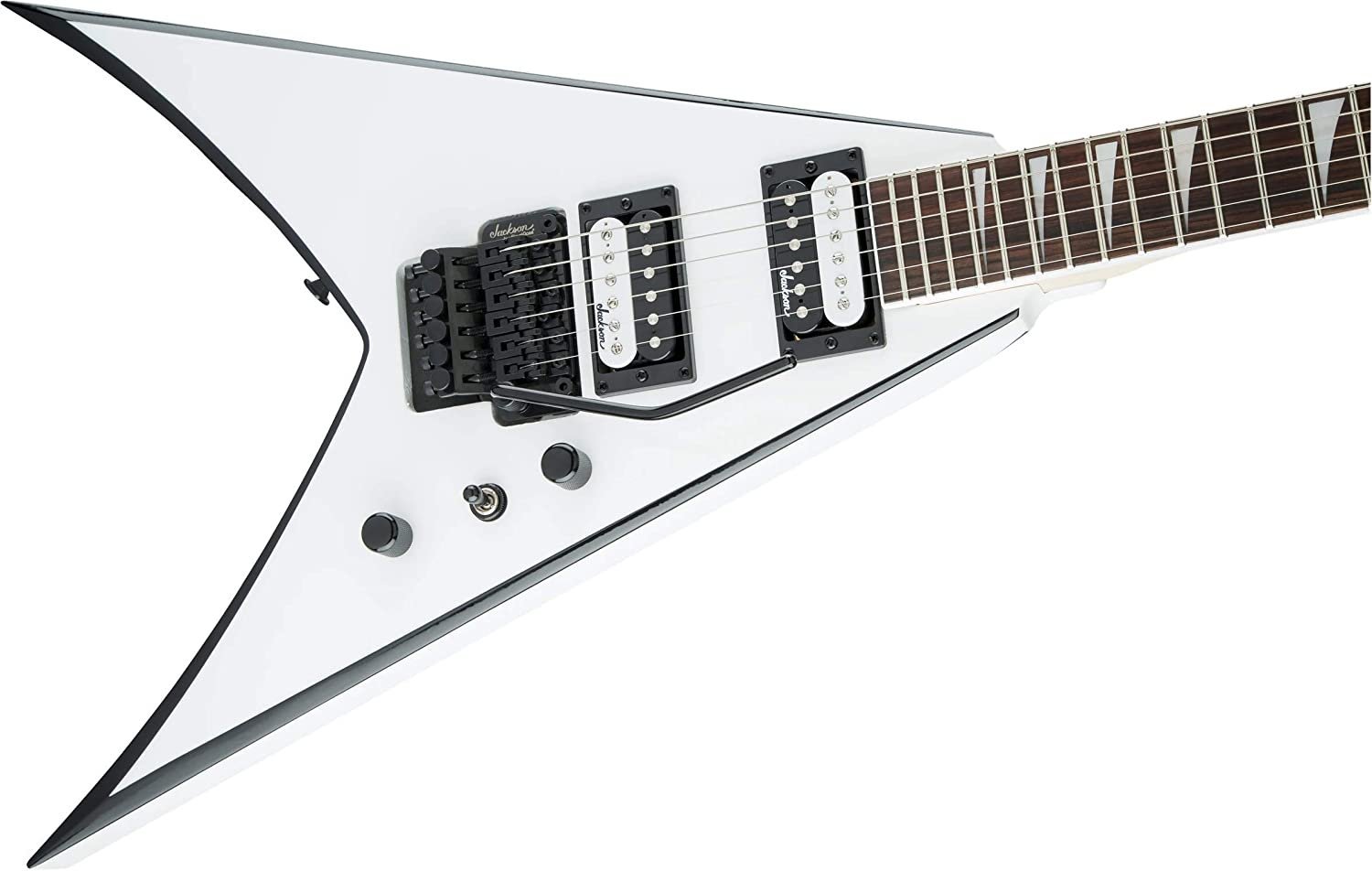 Jackson JS Series King V JS32, Amaranth Fingerboard, White with Black Bevels Electric Guitar