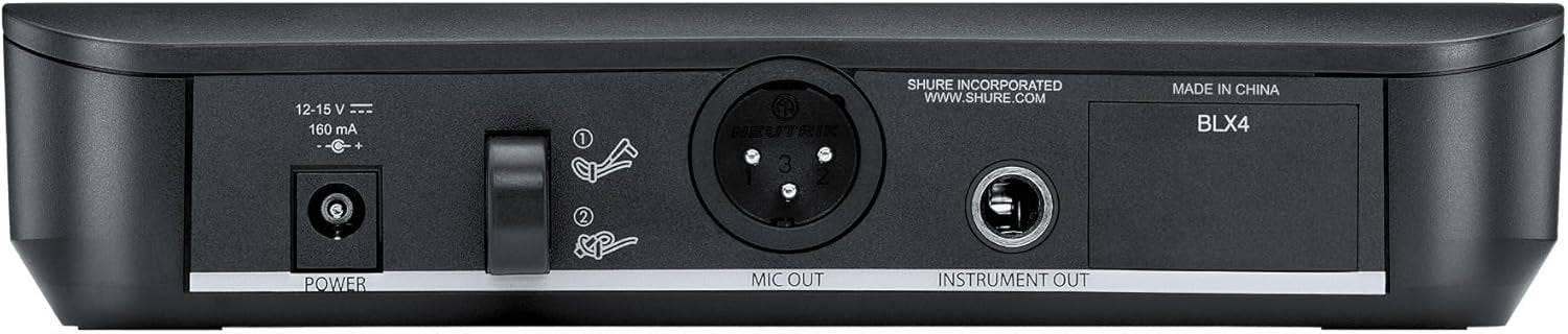 Shure BLX24/PG58 UHF Wireless Microphone System - Perfect for Church, Karaoke, Vocals - 14-Hour Battery Life, 300 ft Range | Includes PG58 Handheld Vocal Mic, Single Channel Receiver | H10 Band