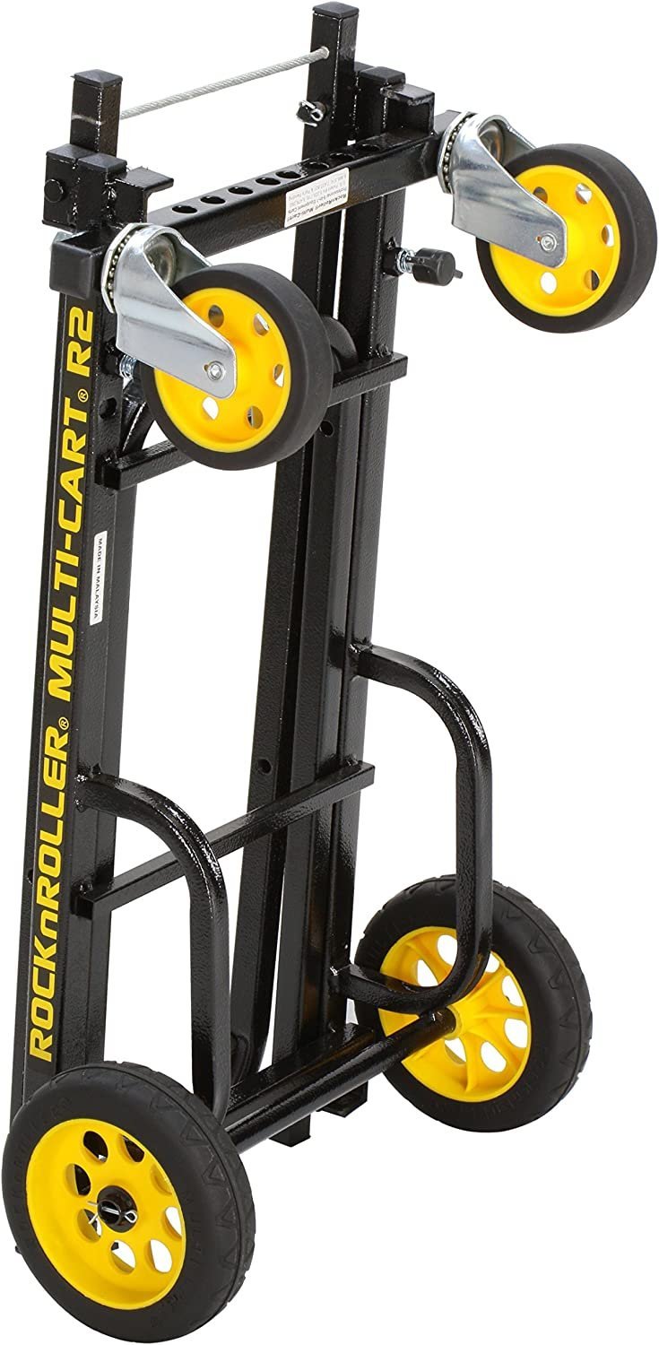 Rock-N-Roller R2RT (Micro) 8-in-1 Folding Multi-Cart/Hand Truck/Dolly/Platform Cart/26" to 39" Telescoping Frame/350 lbs. Load Capacity, Black