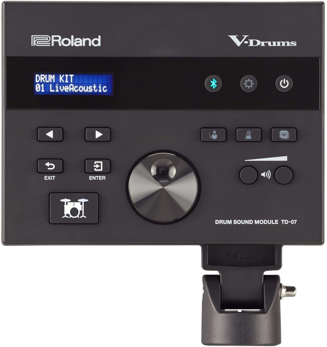 Roland TD-07KV Electronic V-Drums Kit – Legendary Dual-Ply All Mesh Head kit with superior expression and playability – Bluetooth Audio & MIDI – USB for recording audio and MIDI data – 40 FREE Melodic