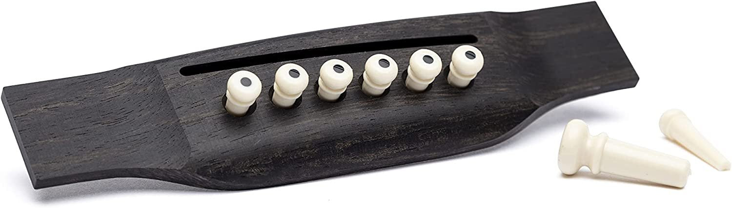 Martin INLAID BRIDGE AND END PIN WHITE W/ BLACK INLAY