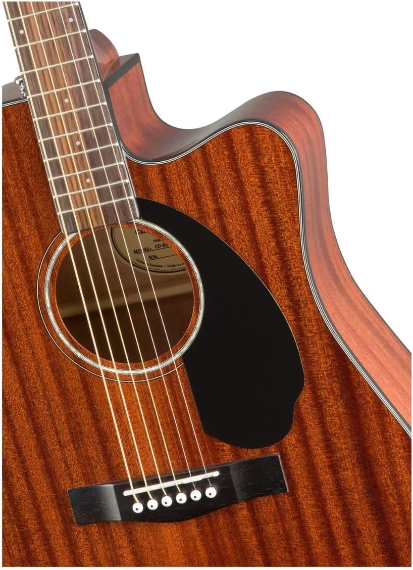 Fender CD-60SCE All-Mahogany Dreadnought Cutaway Acoustic Electric Guitar, with 2-Year Warranty, Fishman Pickup and Preamp System, Natural
