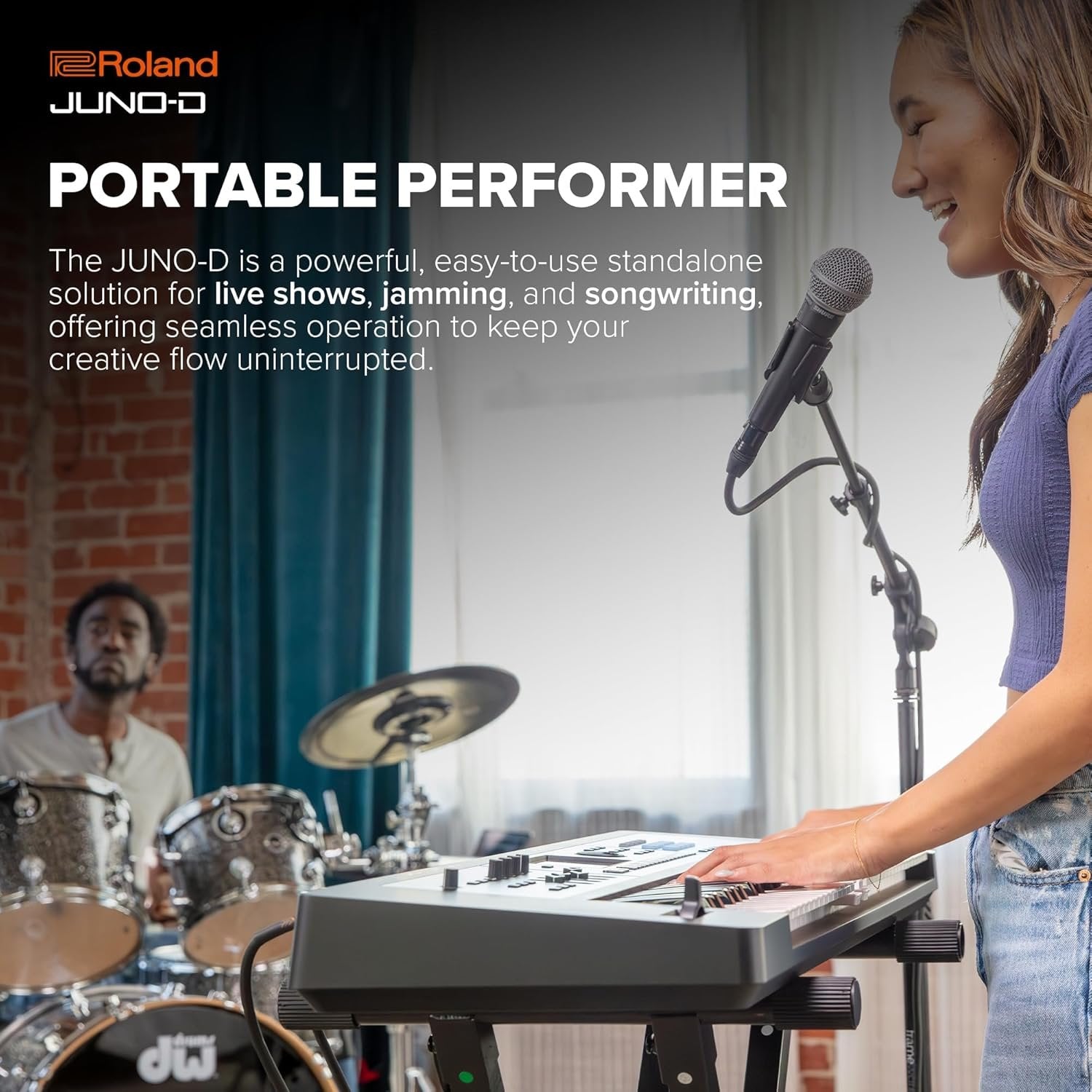 Roland JUNO-D6 Synthesizer | 61-Note Keyboard with Synth Action | ZEN-Core Engine with Over 3800 Onboard Sounds | Intuitive Creative Tools | USB-C Audio/MIDI Interface for Mobile & Computers
