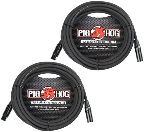 Pig Hog XLR 25 Foot 2 Pack Tour Grade Microphone Cables