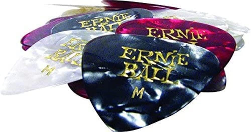 Ernie Ball Guitar Picks, Medium, Assorted Perloid, 24-pack (P09166)
