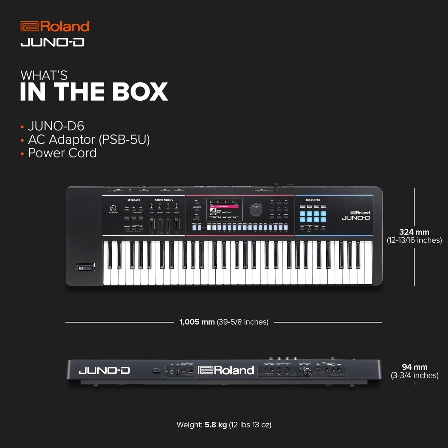 Roland JUNO-D6 Synthesizer | 61-Note Keyboard