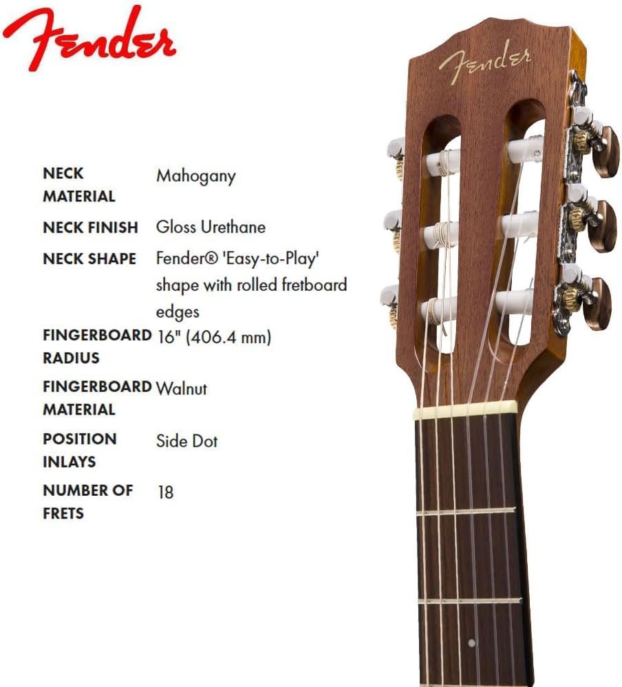 Fender CN-60S Nylon, Walnut Fingerboard, Natural