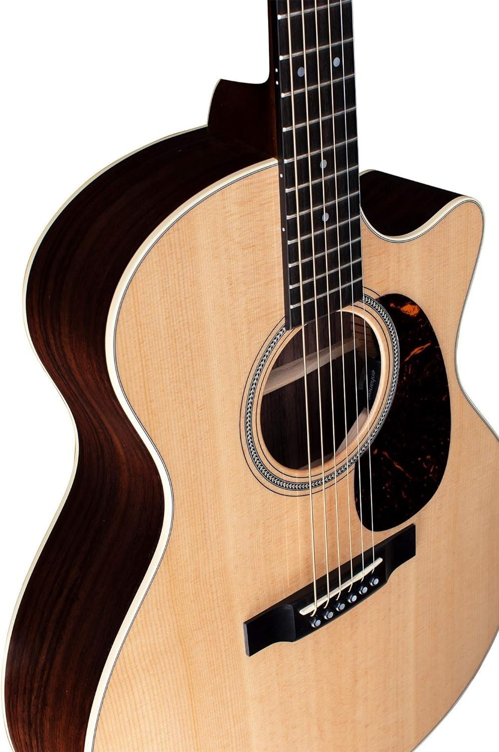 Martin Guitar GPC-16E Rosewood with Gig Bag, Acoustic-Electric Guitar, East Indian Rosewood and Sitka Spruce Construction, Gloss-Top Finish, GP-14 Fret, and Low Oval Neck Shape