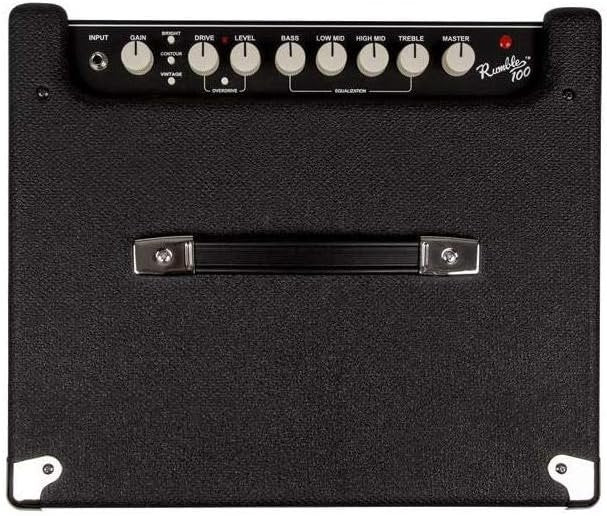 Fender Rumble 100 V3 Bass Amp for Bass Guitar, 100 Watts, with 2-Year Warranty 12 Inch Eminence Speaker, Overdrive Circuit, Tone Voicing, Effects Loop and Direct XLR Output