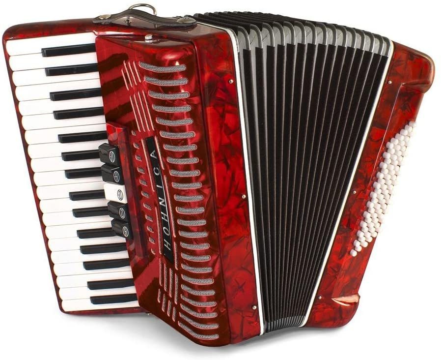 HOHNER 1305-RED Hohnica 72 Bass 34-Key Entry Level Piano Accordion Range G to E