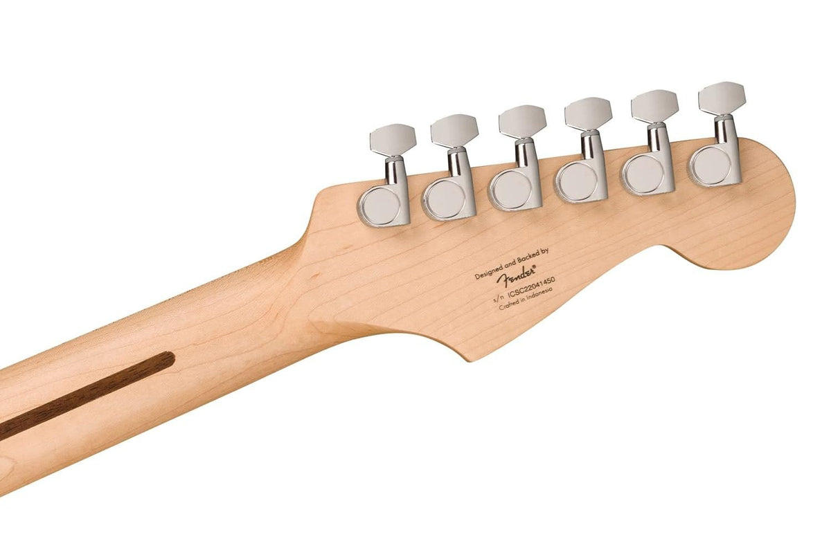 Squier Sonic Stratocaster Electric Guitar, with 2-Year Warranty, Black, Maple Fingerboard, White Pickguard, Left-Handed