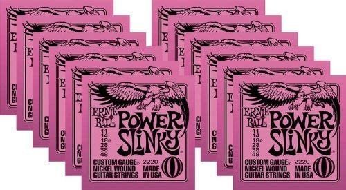 Ernie Ball Power Slinky Custom Gauge Nickel Wound Guitar String - Set .011 - .048 (12 Pack)