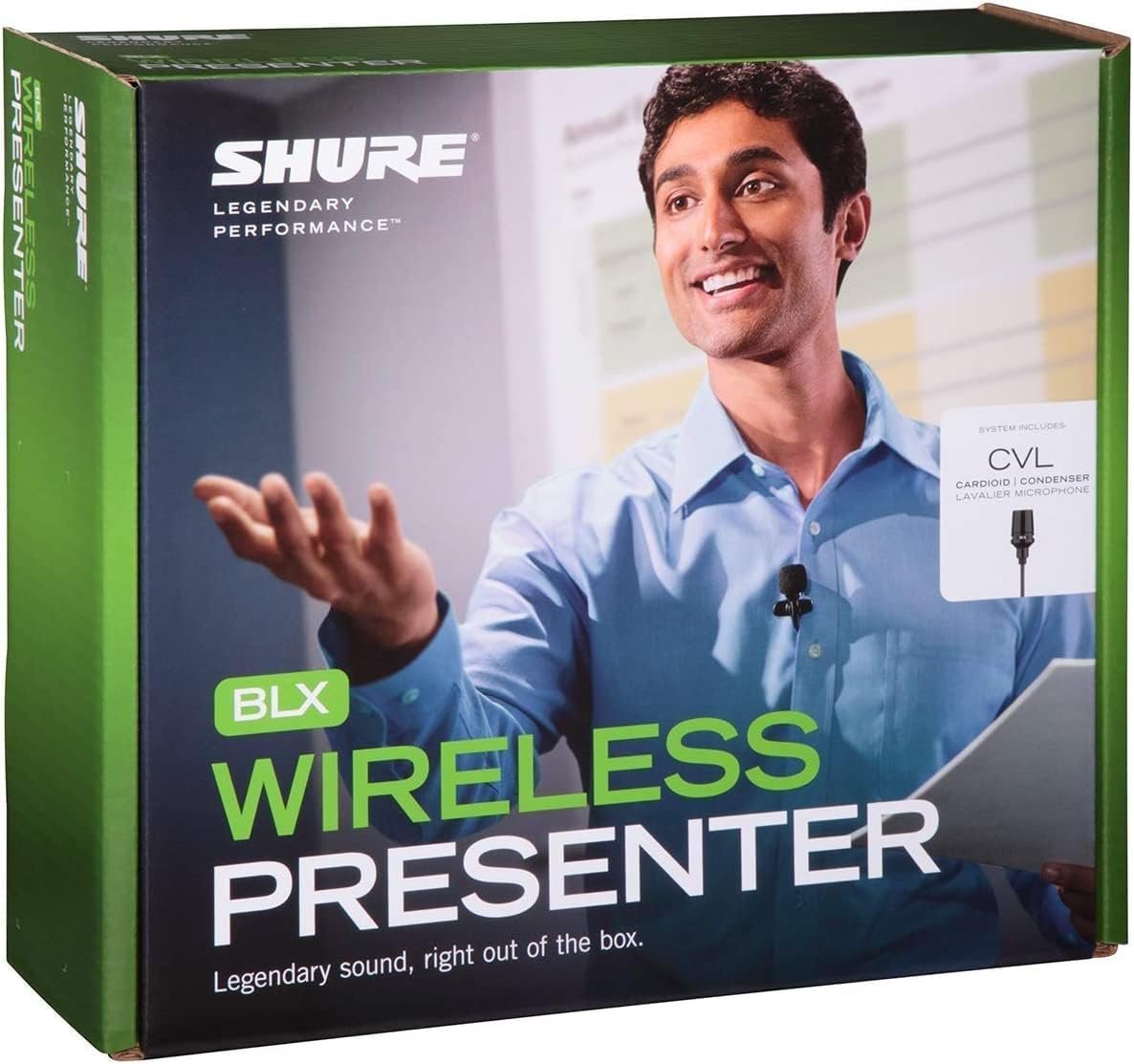Shure BLX14/CVL UHF Wireless Microphone System - Perfect for Interviews, Presentations, Theater - 14-Hour Battery Life, 300 ft Range | Includes CVL Lavalier Mic, Single Channel Receiver | H10 Band