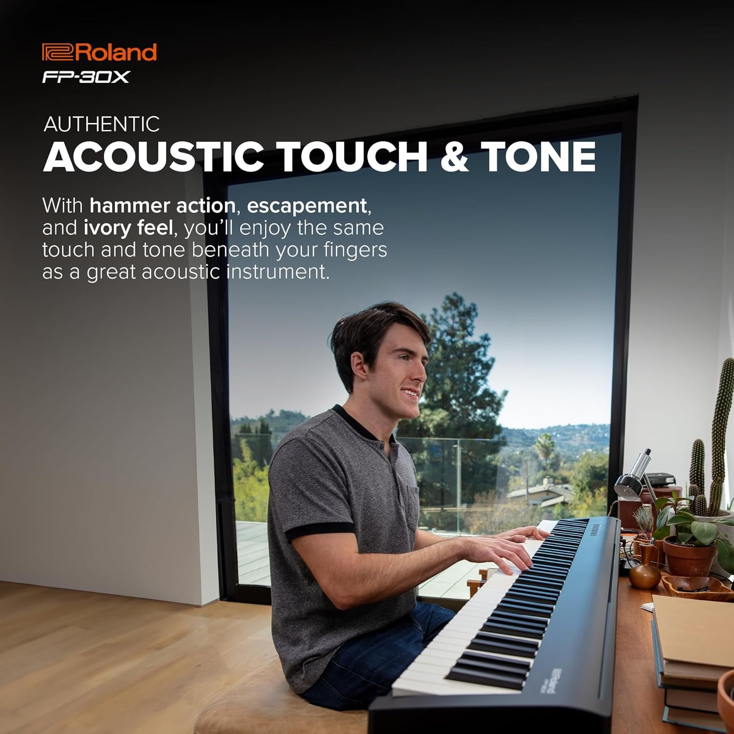 Roland FP-30X | Slim & Stylish 88-Note Digital Piano | Rich Tone & Authentic Ivory-Feel | Built-In Powerful Amplifier & Stereo Speakers | Onboard Sounds | Bluetooth & MIDI Connectivity | Black