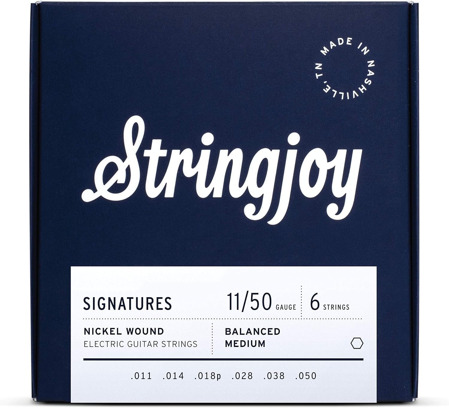 Stringjoy BAL11 Signature Nickel Electric Guitar Strings, (Balanced Medium Gauge - 11-50)