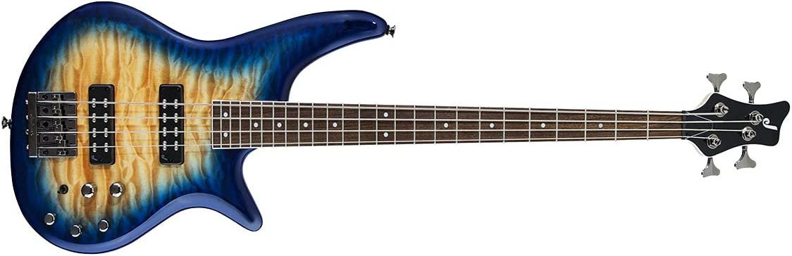 Jackson JS Series Spectra Bass JS3Q, Laurel Fingerboard, Amber Blue Burst