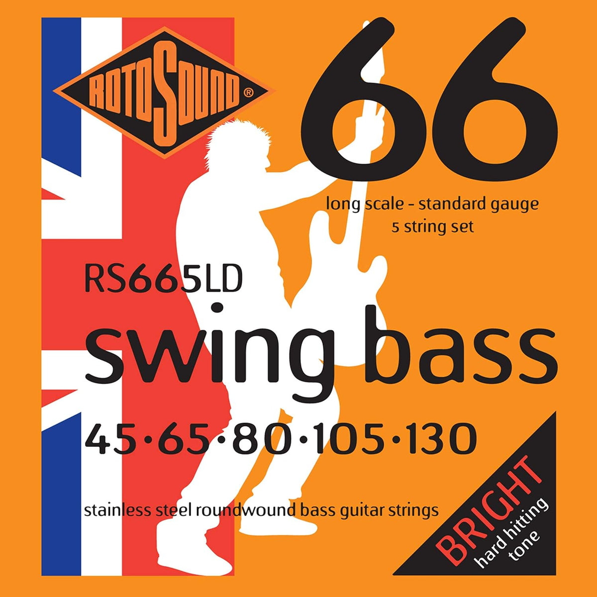 Rotosound RS665LD Swing Bass 66 Stainless Steel Roundwound Long Scale 5-String Bass String