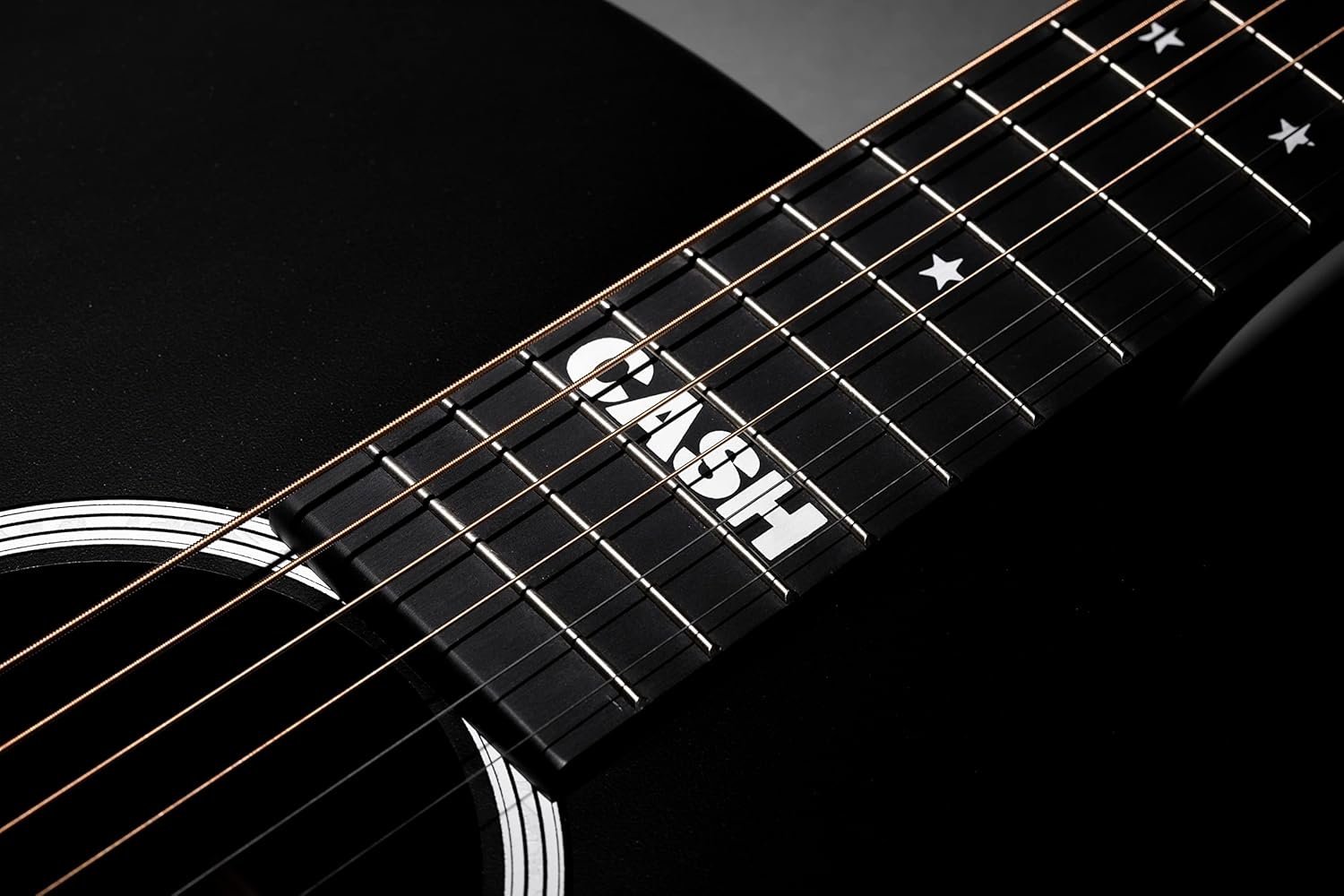 Martin Guitars DX Johnny Cash Signature Edition Acoustic-Electric Guitar with Gig Bag, HPL Construction, Modified D-14 Fret, Performing Artist Neck Jett Black