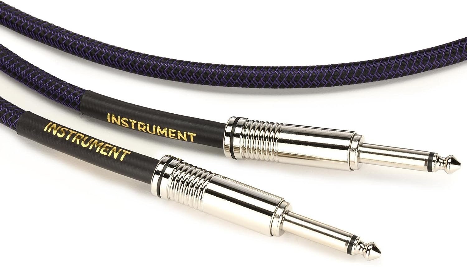 Ernie Ball Braided Instrument Cable, Straight Straight, 25ft, Purple/Black