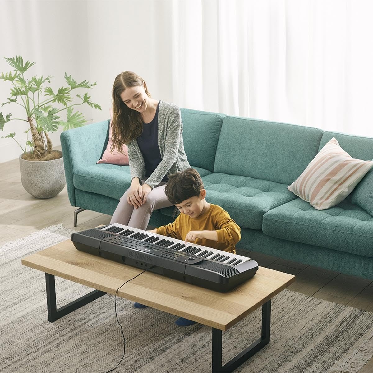 Yamaha PSR-E283 61 Key Portable Keyboard with Music Rest, Power Adapter