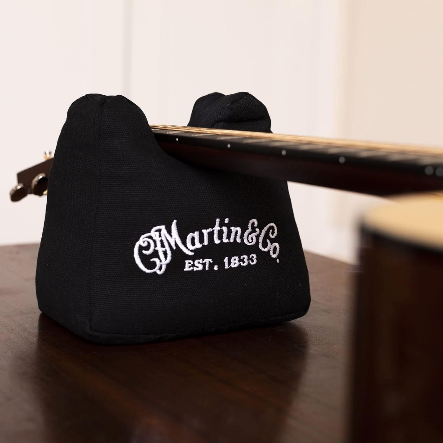Martin 18A0076 Acoustic Guitar Neck Rest Holder Bean Bag with White Logo, Black