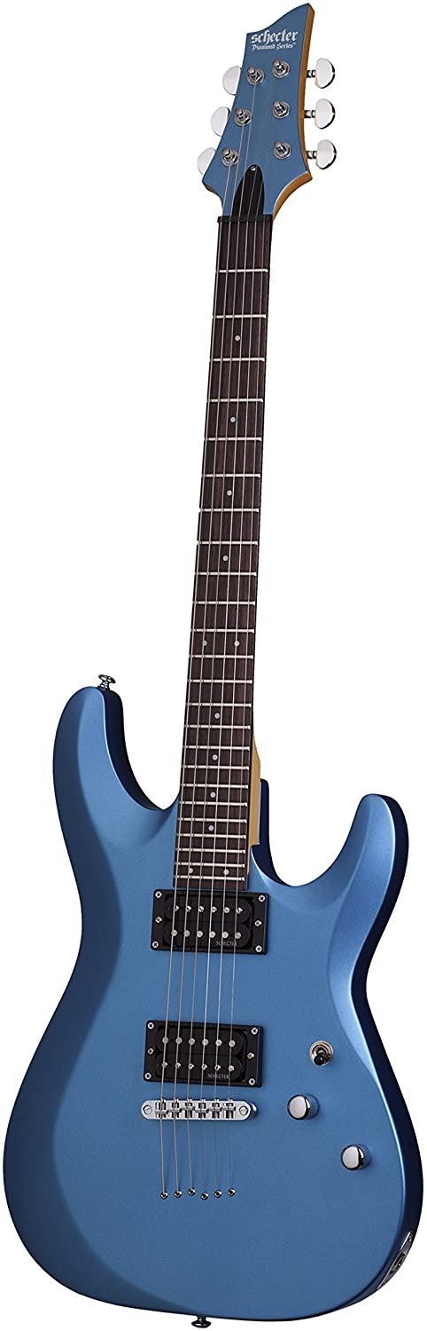 Schecter 431 C-6 Deluxe Solid-Body Electric Guitar, Satin Metallic Light Blue