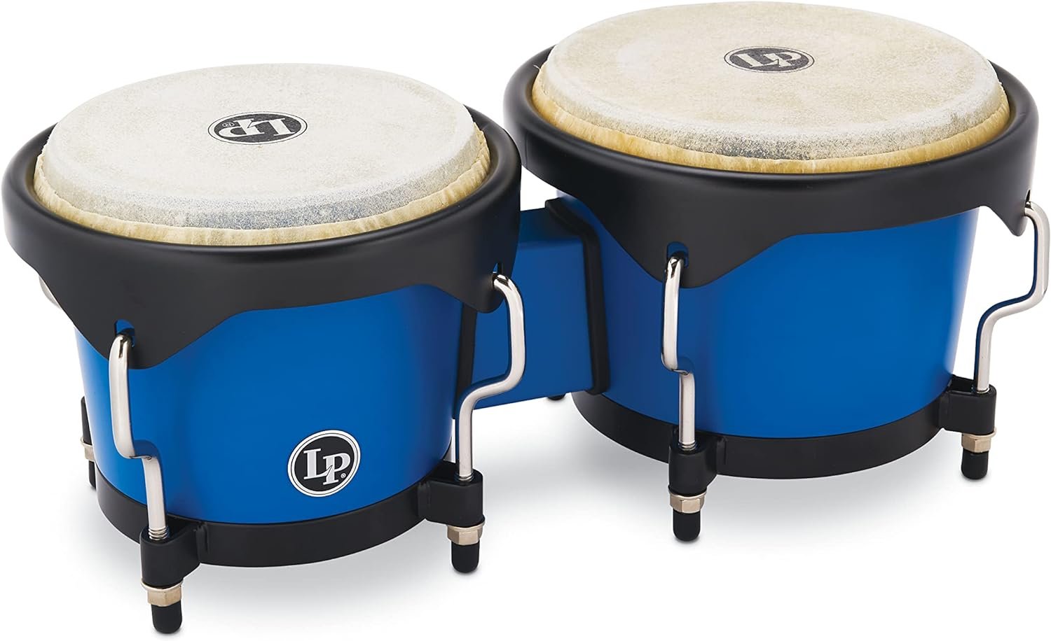 Latin Percussion Discovery Series 6-1/4-inch and 7 1/4-inch Bongo with Free Carrying Bag Drum, Race Car Blue, (LP601D-DB-K)