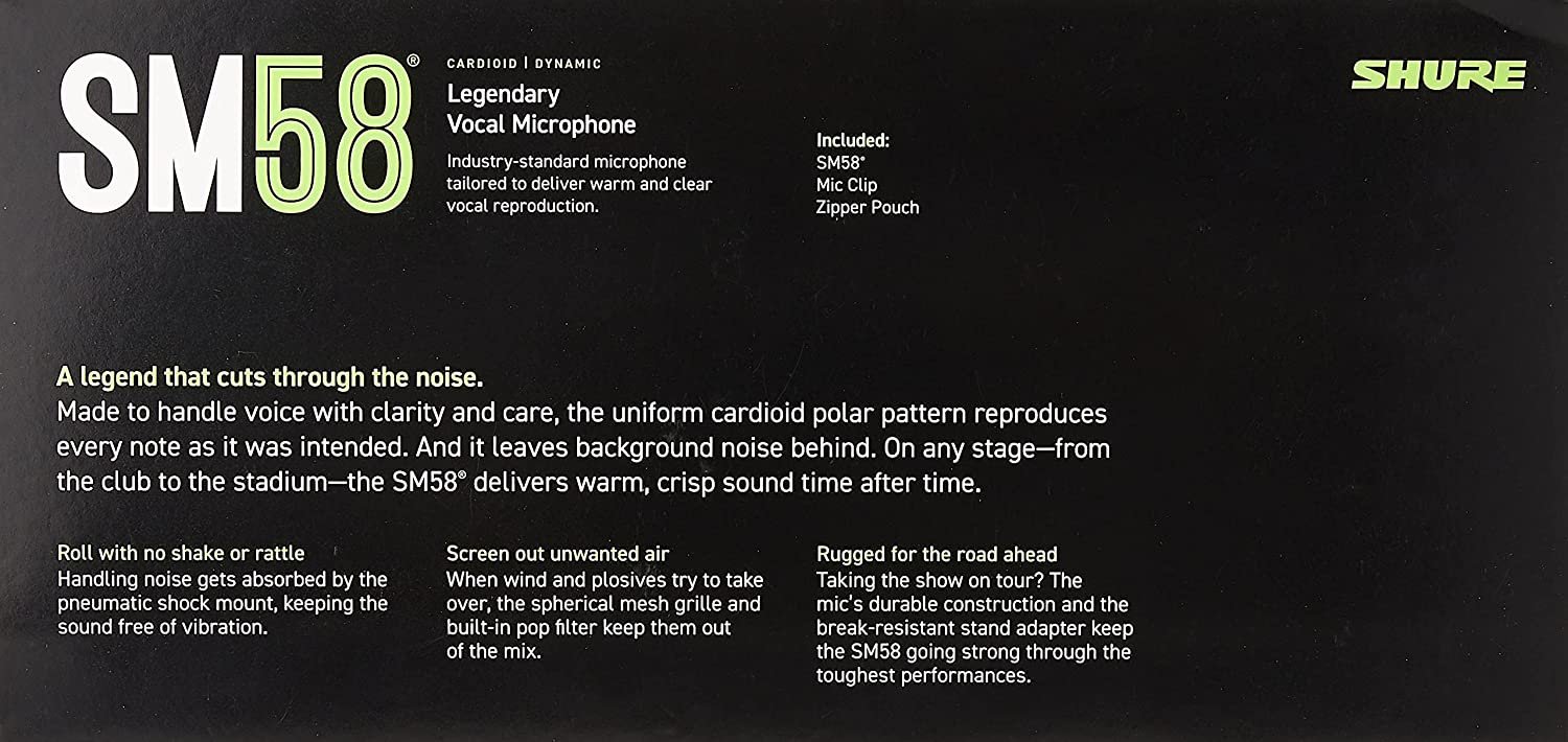 Shure SM58S Cardioid Dynamic Vocal Microphone with On/Off Switch