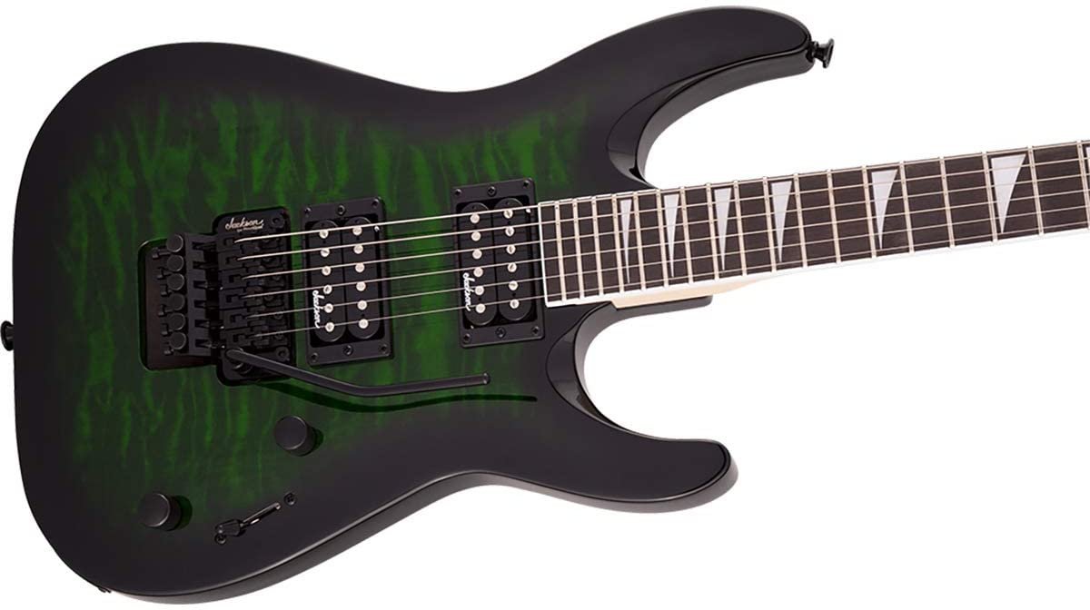 Jackson JS Series Dinky Arch Top JS32Q DKA, Amaranth Fingerboard, Transparent Green Burst Electric Guitar