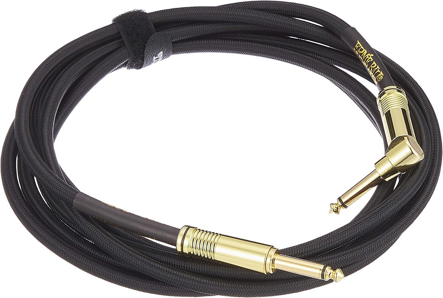 Ernie Ball Braided Instrument Cable, Straight/Angle, 10ft, Black (P06081)