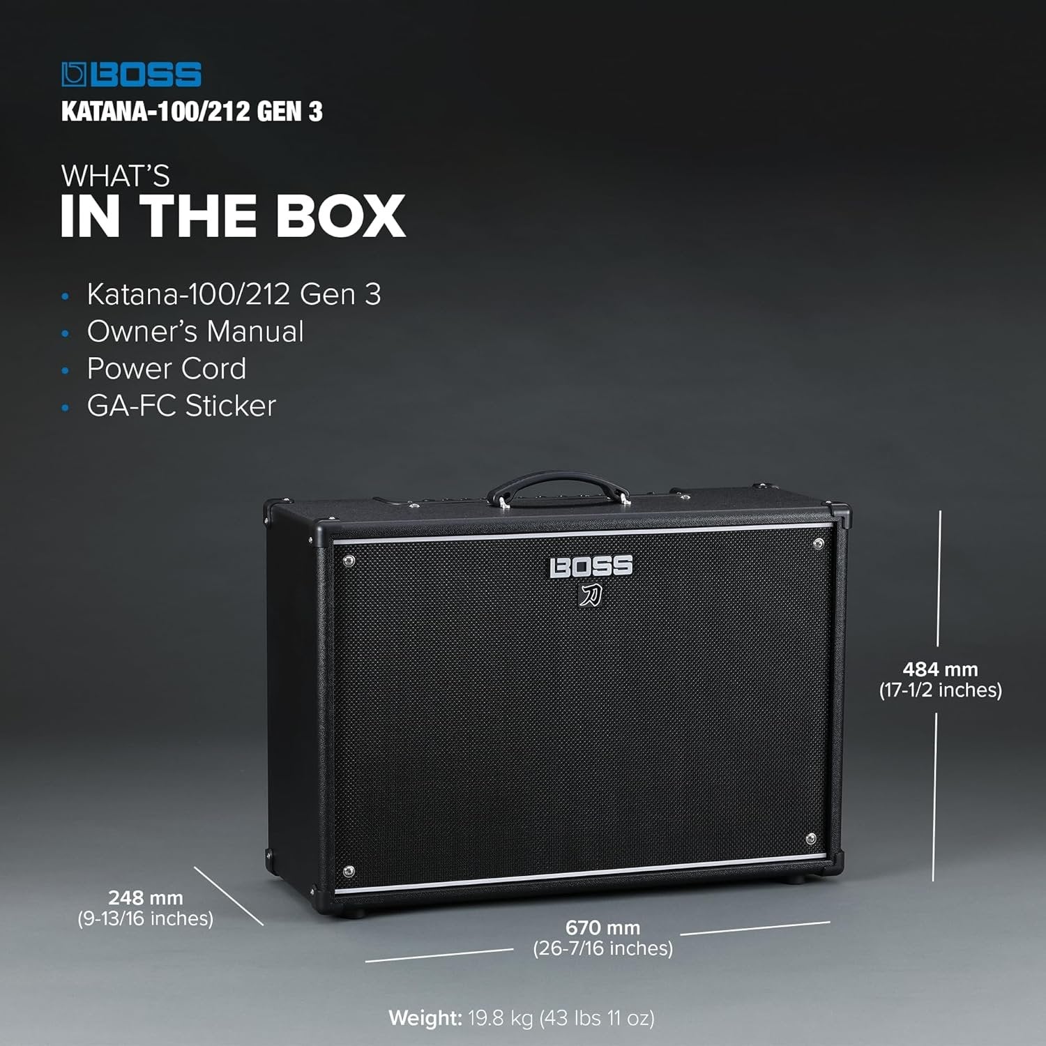 Boss Katana-100/212 Gen 3 100-watt 2 x 12-inch Combo Amplifier