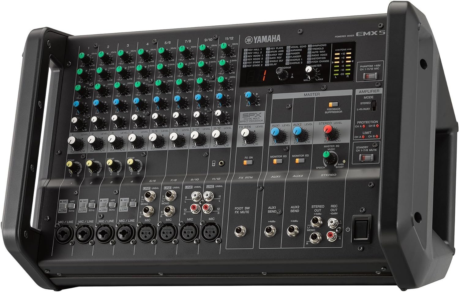 Yamaha EMX5 12-input Stereo Powered Mixer w/ DSP Effects , Black