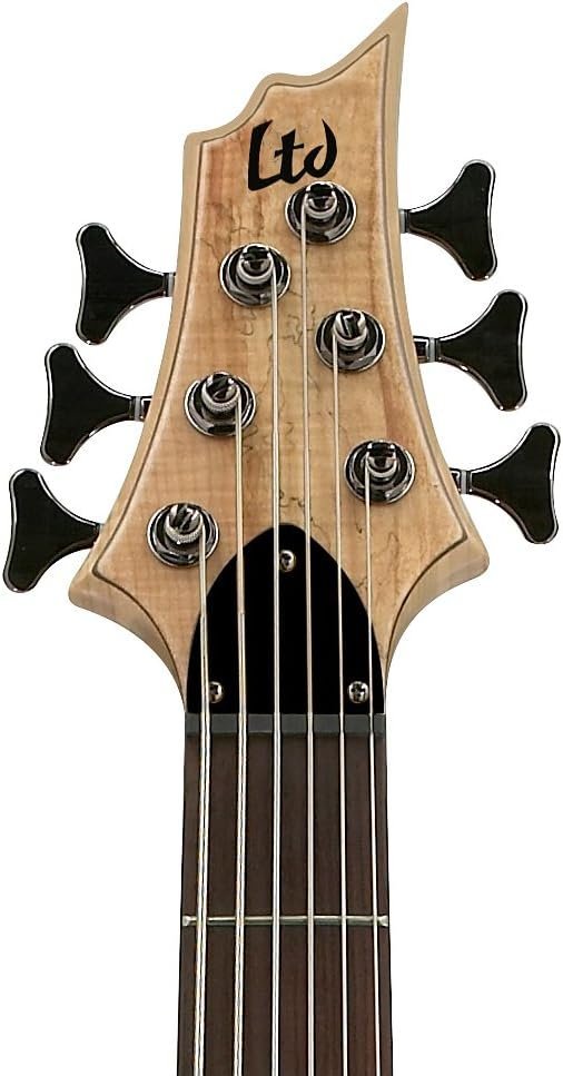 ESP LTD B-206SM Spalted Maple 6-String Bass Guitar, Natural Satin