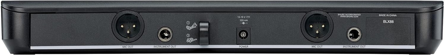 Shure BLX288/SM58 UHF Wireless Microphone System - Perfect for Church, Karaoke, Vocals - 14-Hour Battery Life, 300 ft Range | Includes (2) SM58 Handheld Vocal Mics, Dual Channel Receiver | H10 Band